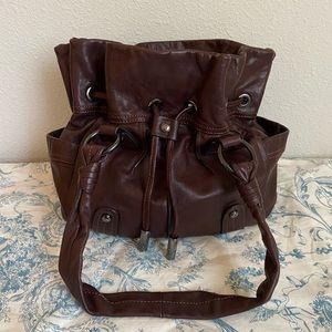B. Makowsky Brown 100% Leather Shoulder Bag